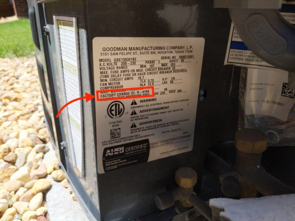 R22 Refrigerant has been replaced with R410a on this newer unit
