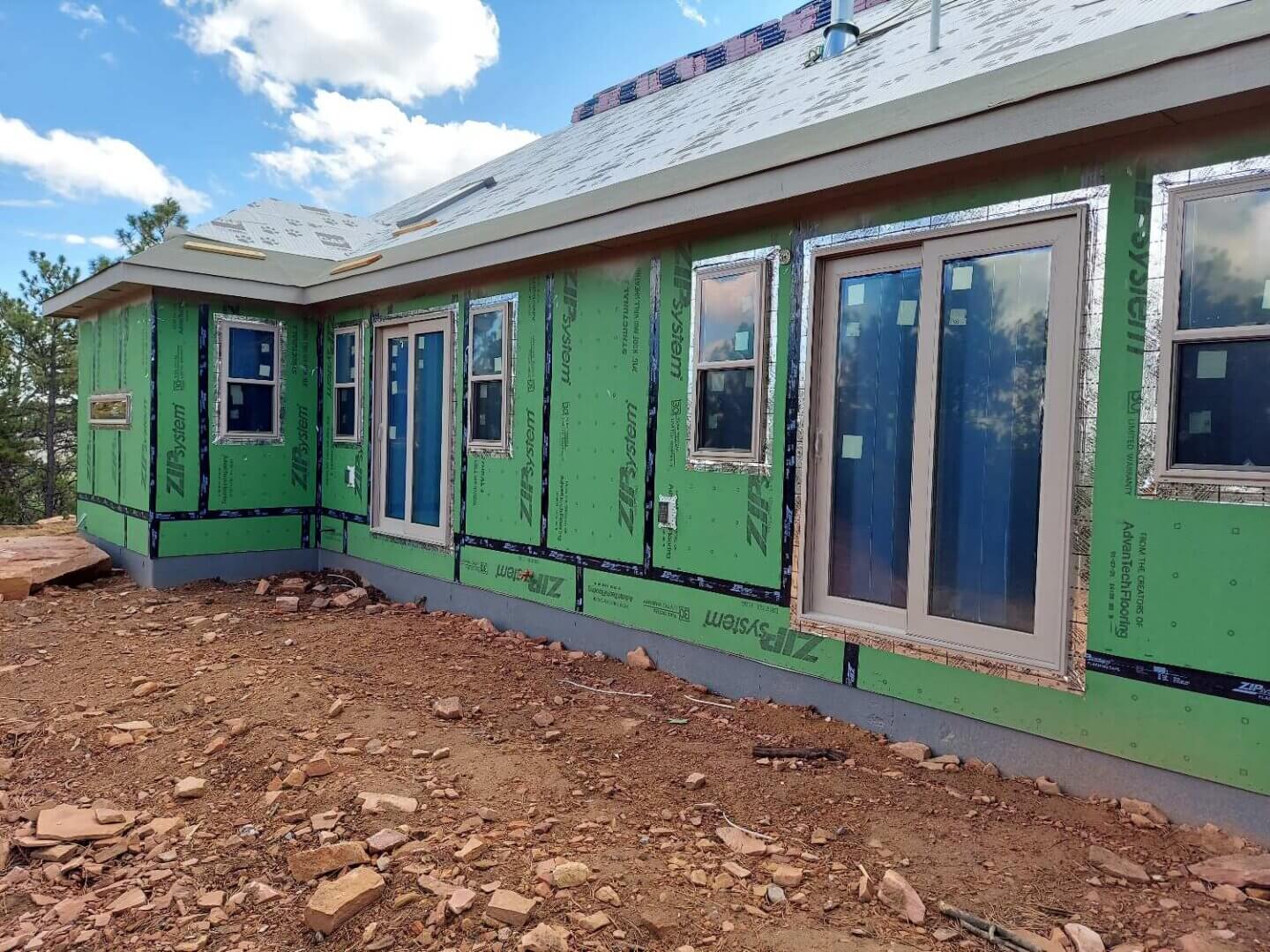 The air barrier of a newly constructed home.