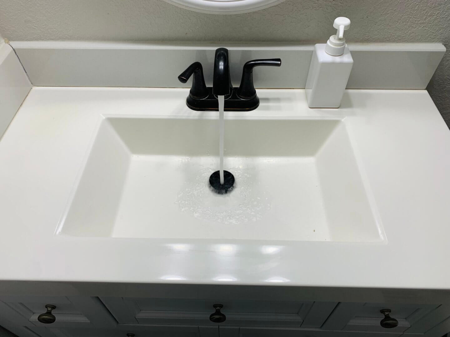 Bathroom faucet with proper water pressure.