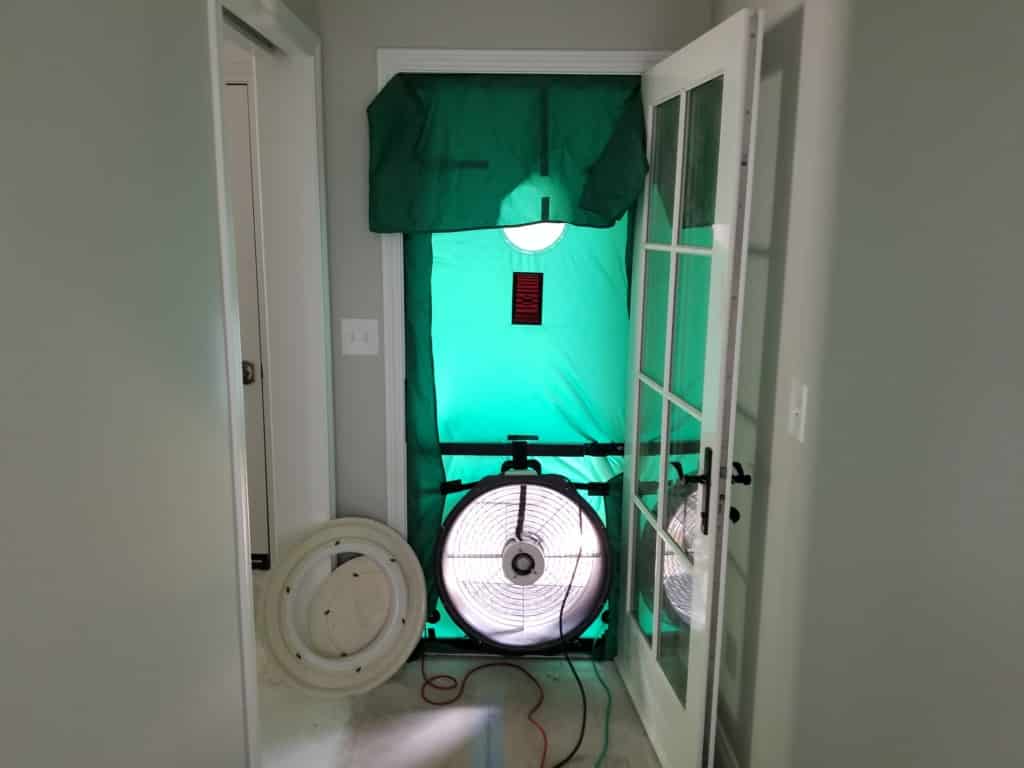 HERS Score factors in a blower door test