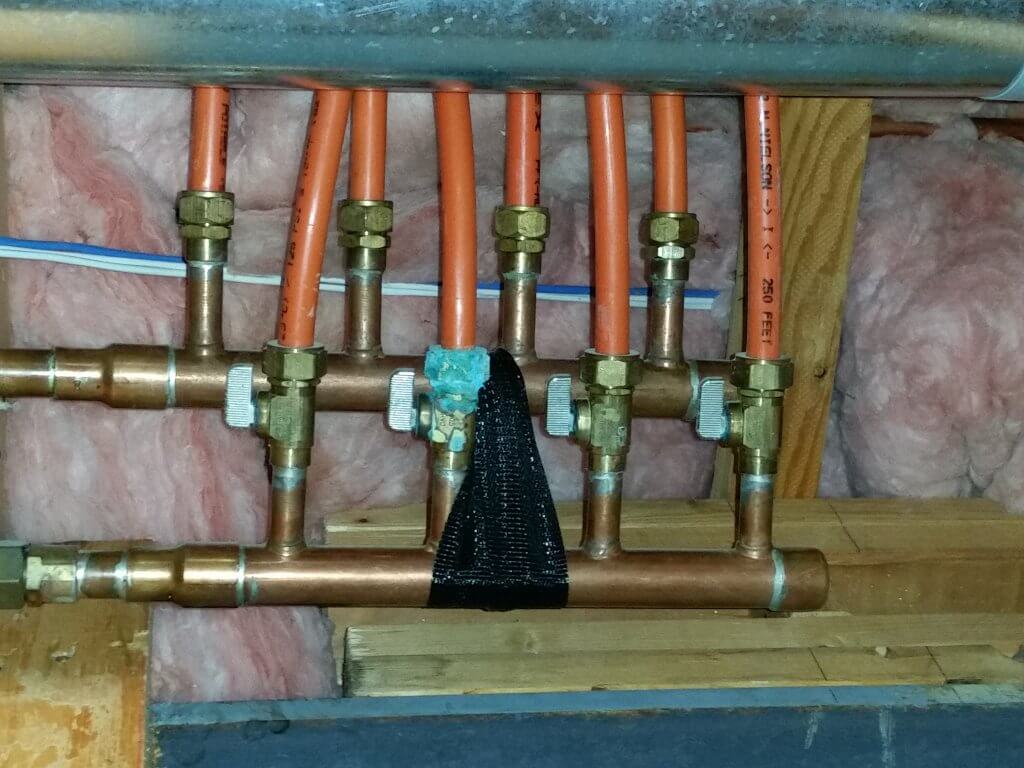 Corrosion at brass fitting on kitec piping