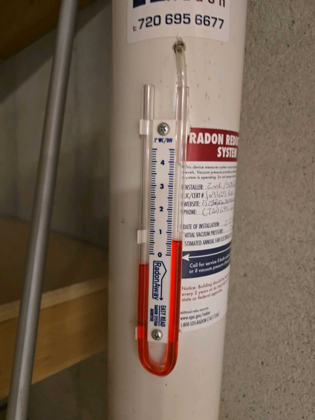 Radon testing and monitoring are essential, and this radon reduction system signals when service is needed to maintain safe levels in the home.