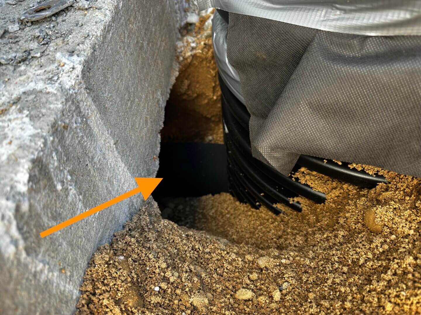 Perimeter drain heading to sump pump