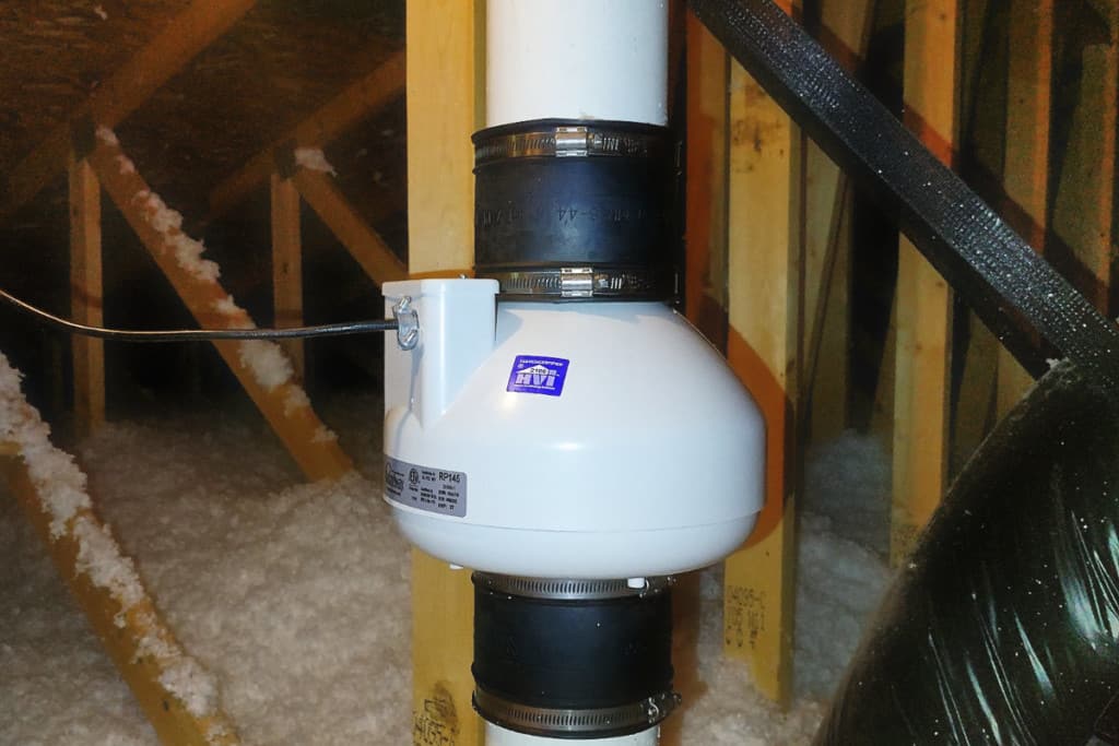 Radon Mitigation system in attic