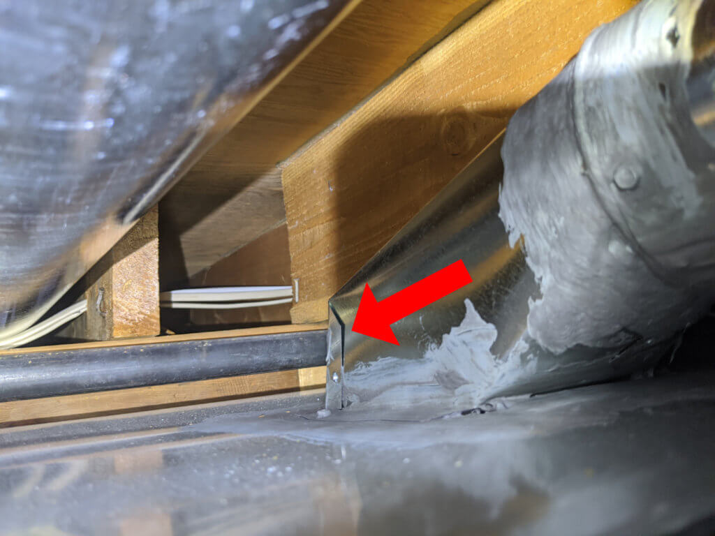 Duct Pressure Testing: Poorly sealed seams