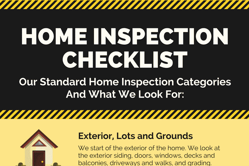 Home Inspection Checklist Standard home inspector categories and what we look for.