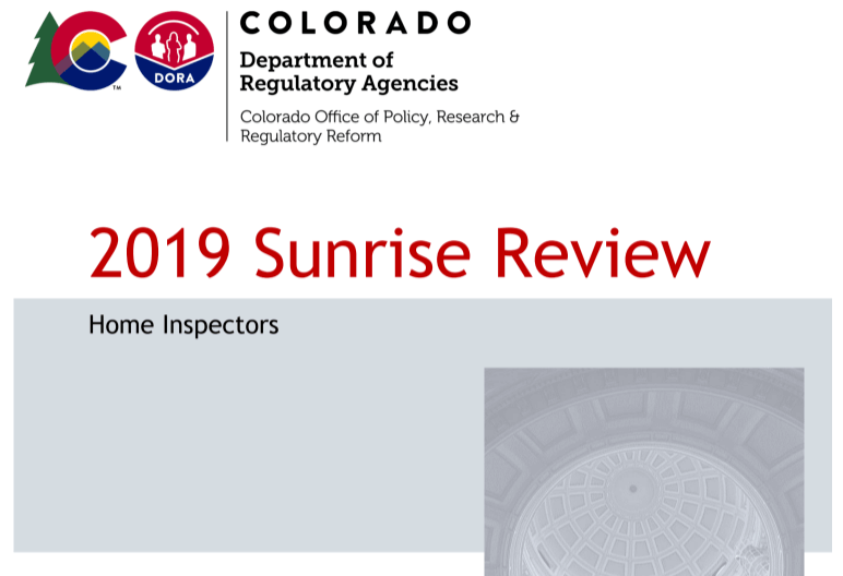 DORA do not regulate home inspectors