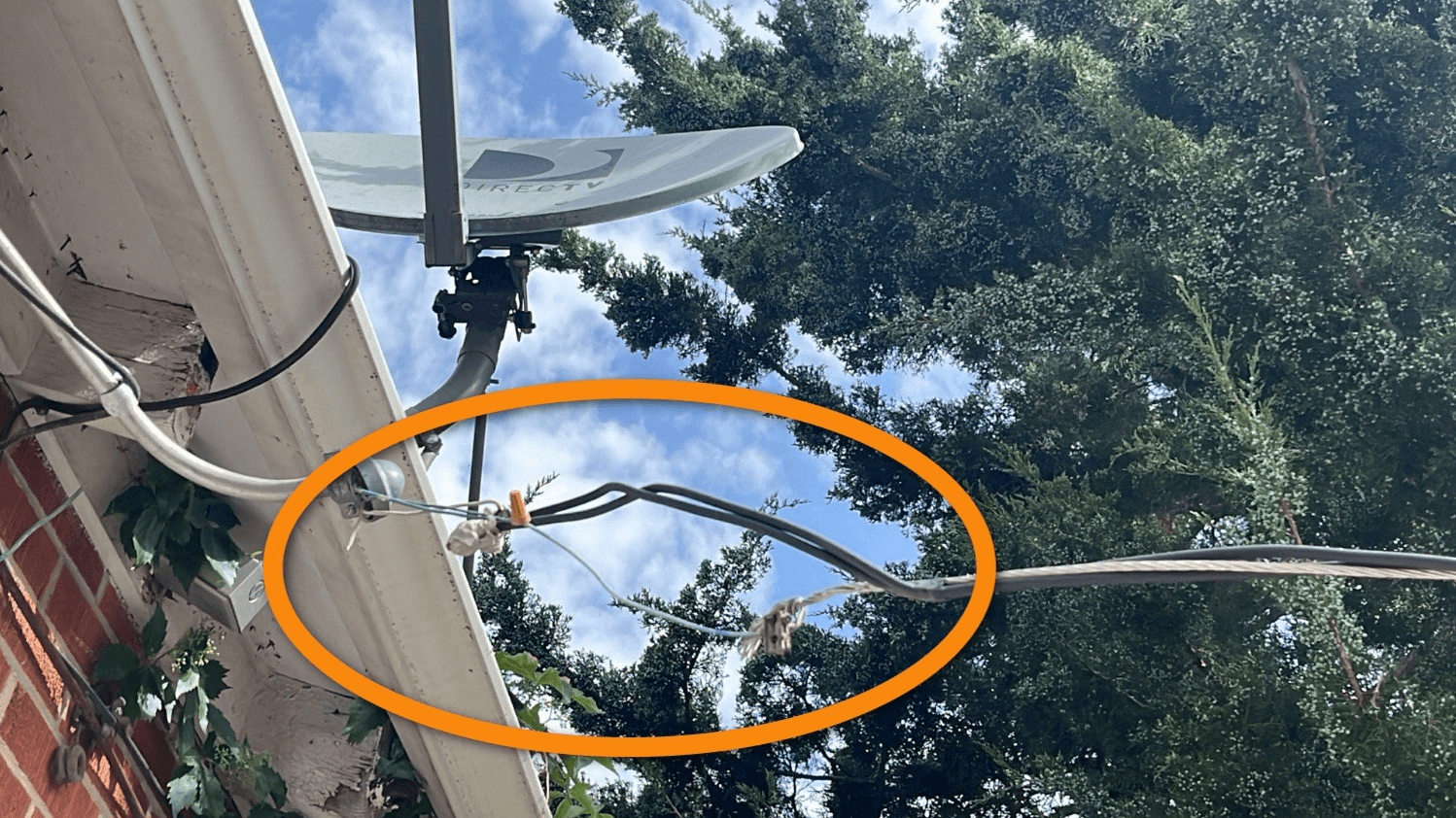 service entrance conductor with detached guy wire